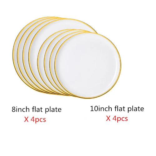 Elegant Gold-Trimmed Dinnerware