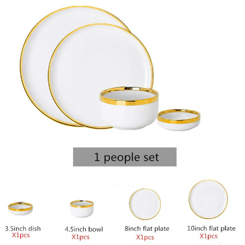 Elegant Gold-Trimmed Dinnerware