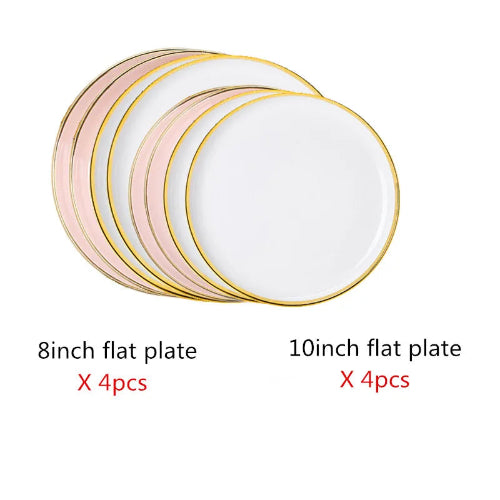 Elegant Gold-Trimmed Dinnerware