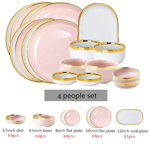 Elegant Gold-Trimmed Dinnerware