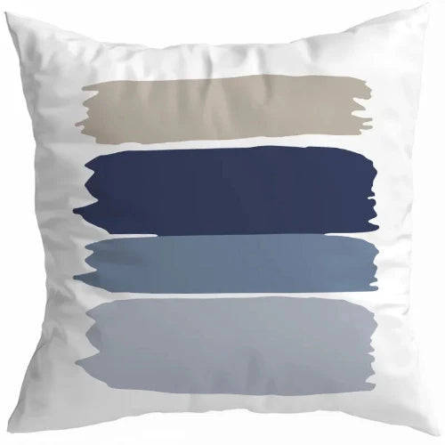 Our Light Blue Abstract Stripe design features four colored stripes on a white background. One stripe is beige in color one is navy blue, one is medium blue and the last stripe is light blue. This design has the appearance of a painted look as the ends of each stripe are rough and textured. Enjoy this modern design. 