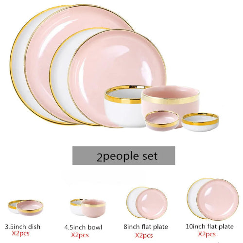 Elegant Gold-Trimmed Dinnerware