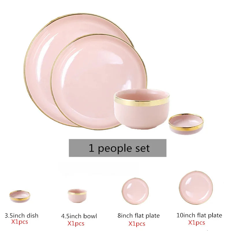 Elegant Gold-Trimmed Dinnerware