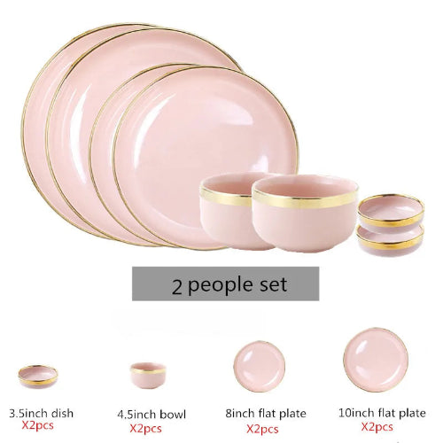 Elegant Gold-Trimmed Dinnerware