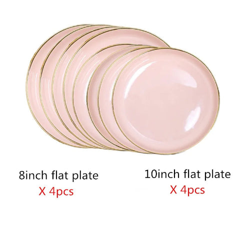 Elegant Gold-Trimmed Dinnerware