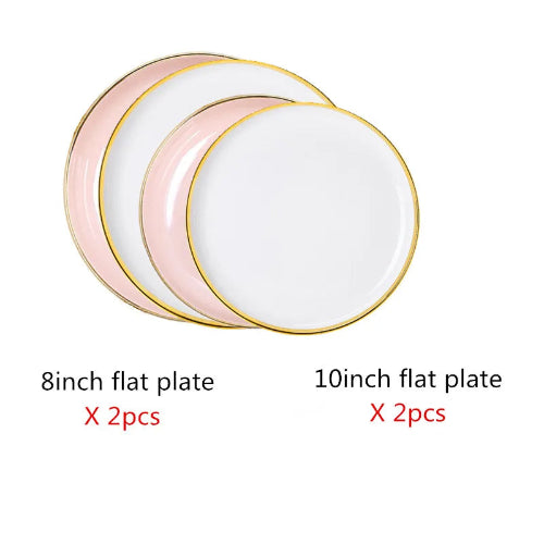 Elegant Gold-Trimmed Dinnerware