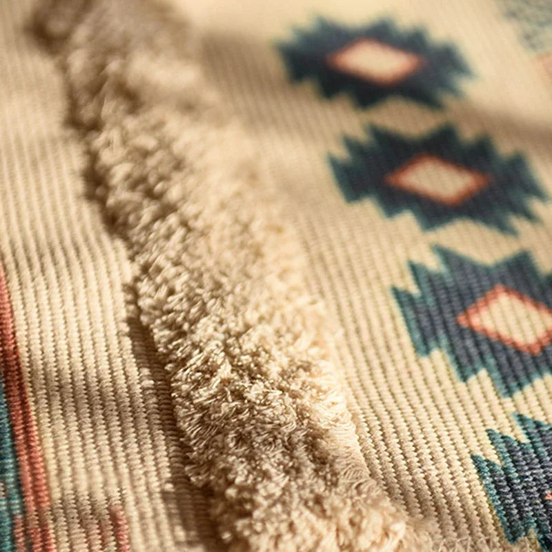 Handwoven Bohemian Rug | Bedside Linen Rug