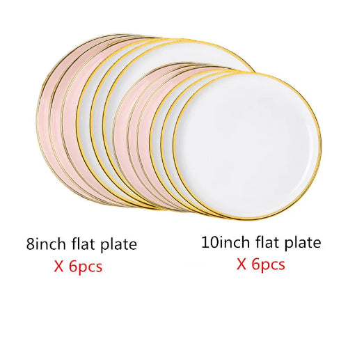 Elegant Gold-Trimmed Dinnerware