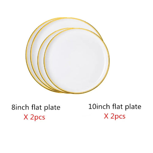 Elegant Gold-Trimmed Dinnerware