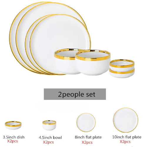 Elegant Gold-Trimmed Dinnerware