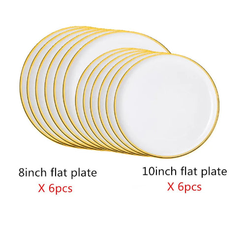 Elegant Gold-Trimmed Dinnerware